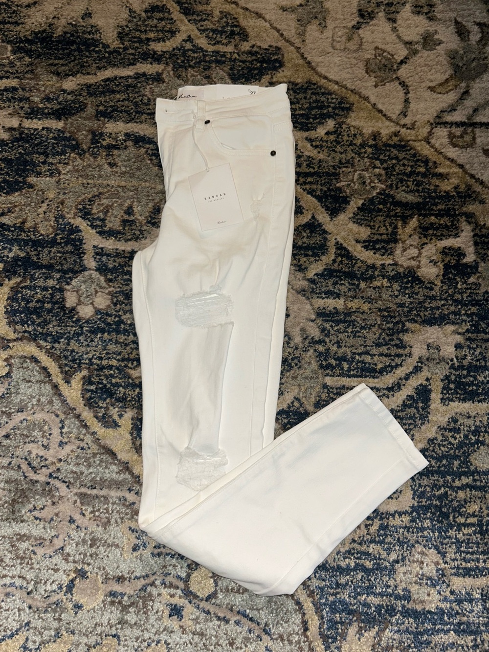 KanCan White Denim Skinny Distressed Women’s Jeans